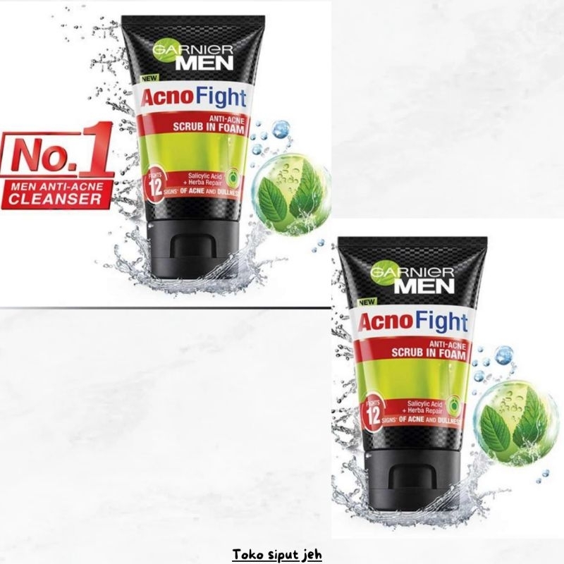 ( paket 2x100ml )Garnier Men Acno Fight Foam 6 In 1 Anti Acne