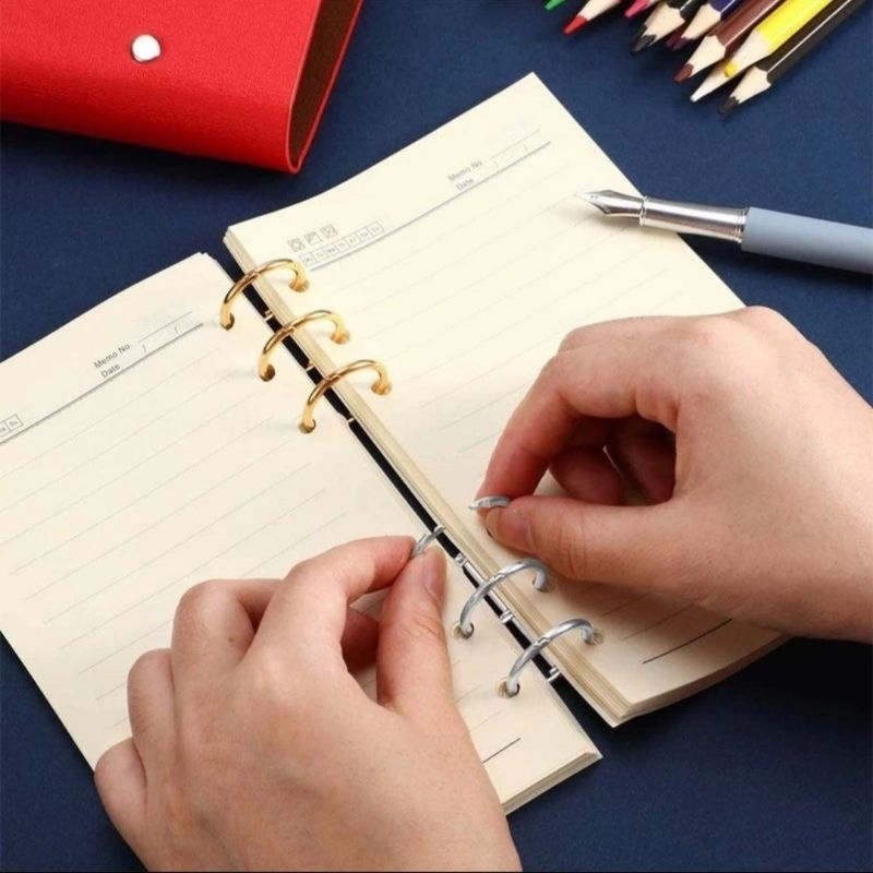 

3 Ring Binder Metal 2,5 mm Clip Movable Open Desk / Ring Binder Besi / Book Rings Loose Leaf Binder / 1 Piece 3 Hole Metal Clip Book Rings / Ring Notebook 3 Lubang Diameter 2,5 mm