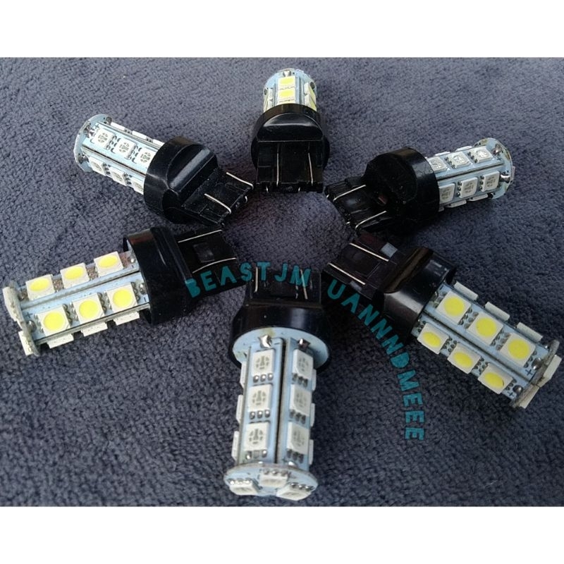 STOPLAMP Mobil Lampu LED 12v Lampu Rem Kedip Soket T20 18 Titik Led