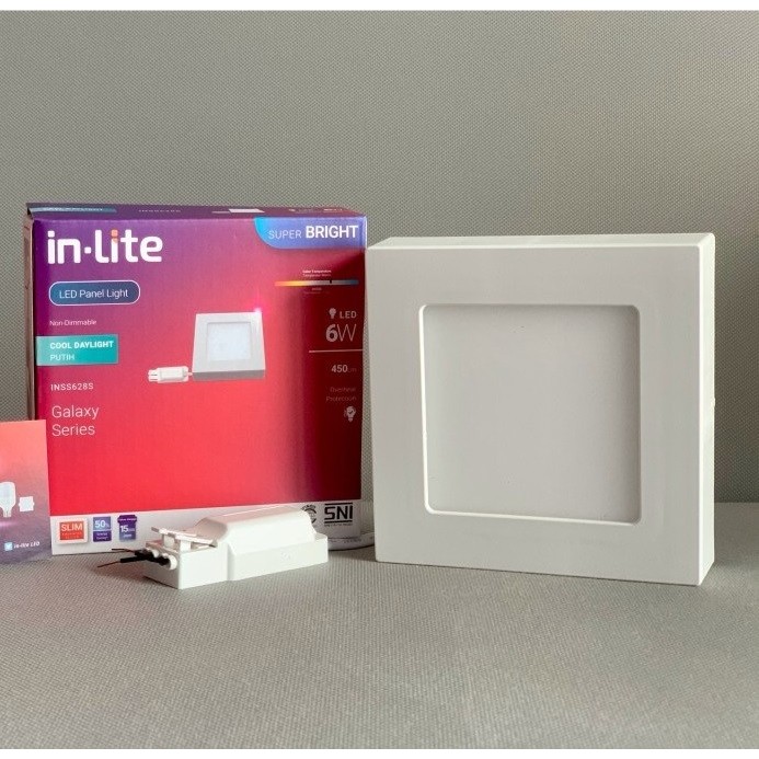 INLITE Downlight LED Panel 6w KOTAK Outbow Downlight Tempel 6watt
