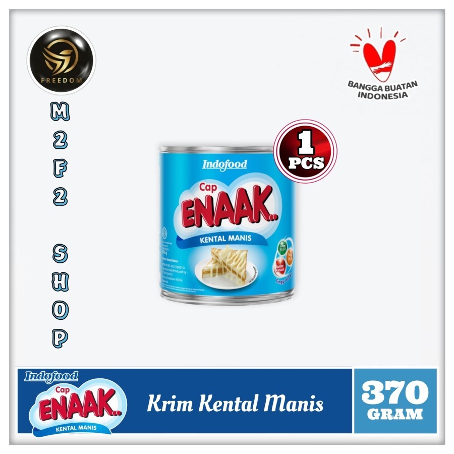 

Cap ENAAK Susu Krimer Kental Manis Kaleng | Plain - 370 gr (Kemasan Satuan)