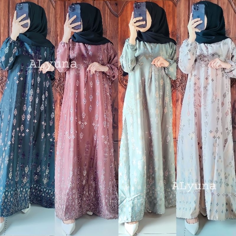 DRESS GAMIS MAXMARA SILK  PAKAIAN WANITA / GAMIS ARMANY / SILK MOTIF / BAJU WANITA / DRESS WANITA / GAMIS KONDANGAN GAMIS JUMBO BUSUI