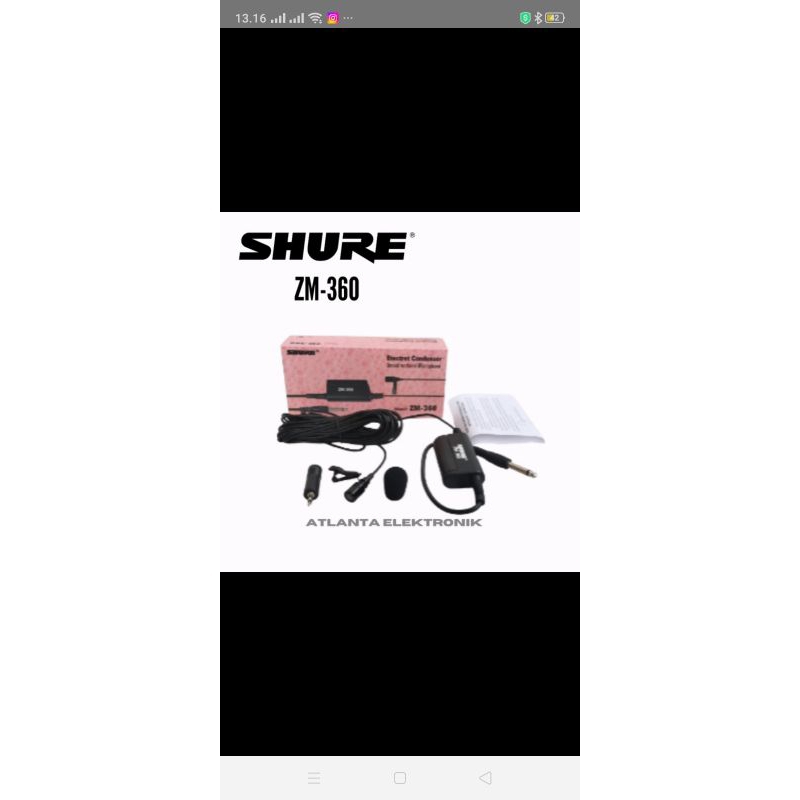 mic jepit /clip on shure zm360