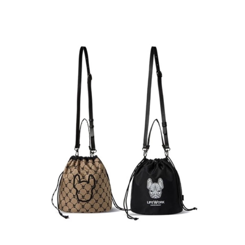 PRELOVED‼️ 100% ORIGINAL LIFEWORK LIFE WORK JACQUARD REVERSIBLE BUCKET BAG PATTERN BEIGE (BISA 2 SIS