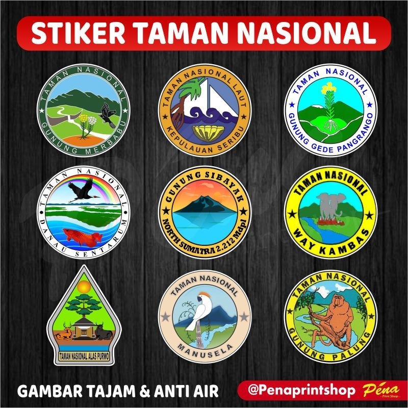 Sticker Stiker Taman Nasional Gunung / Stiker Gunung Survival Adventure Tahan Air Waterproof