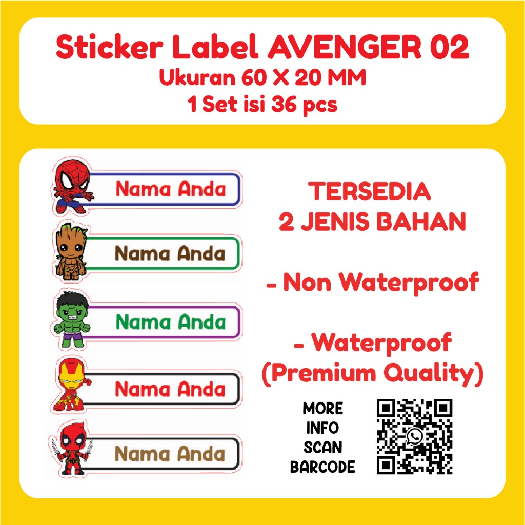 

STICKER LABEL CUSTOM SUPER HERO 60 X 20 MM