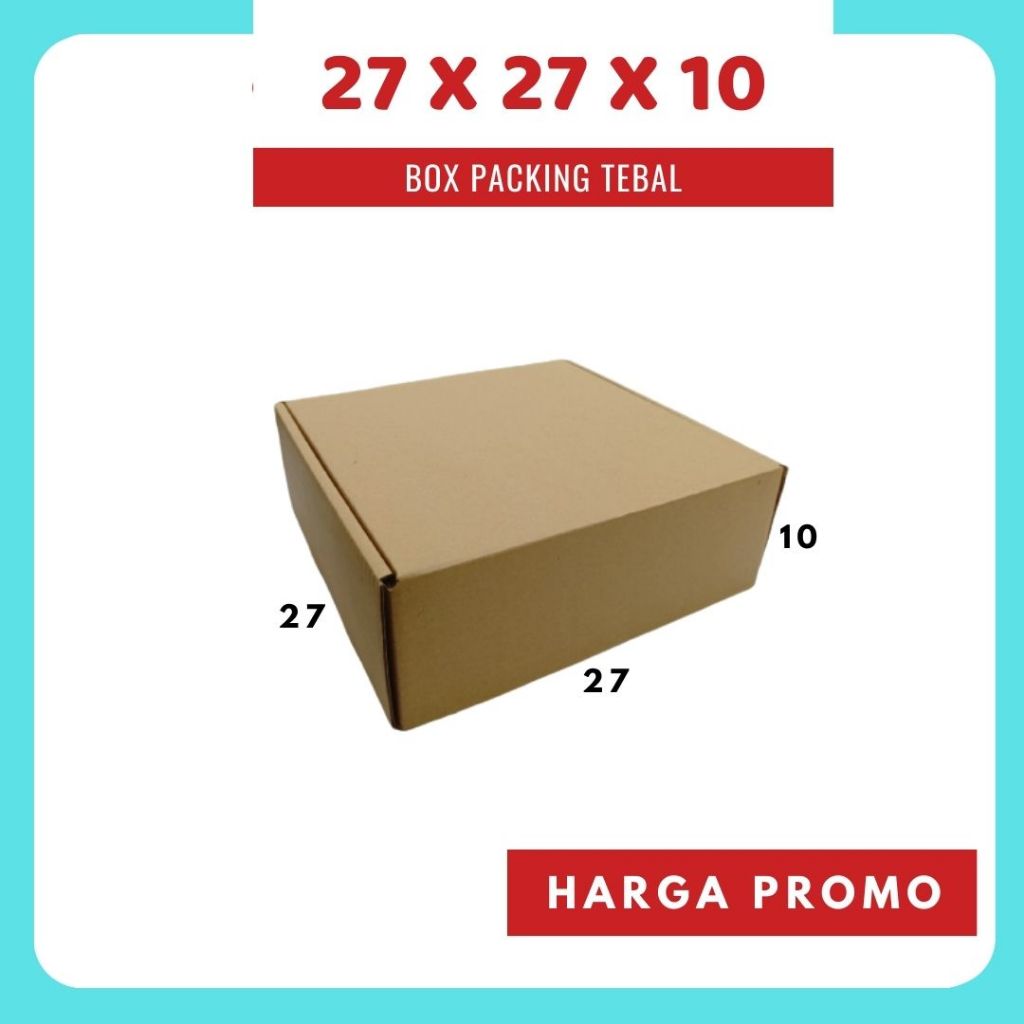

Kardus 27x27x10 LS polos Box 27x27x10 Dus 27x27x10 Kotak hampers