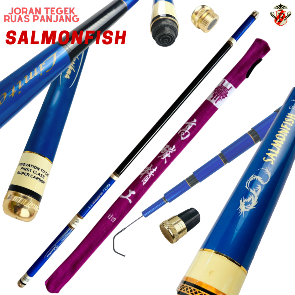 Joran Tegek Ruas Panjang Carbon Hollow 720  7 Meter Fukushima Salmon Fish