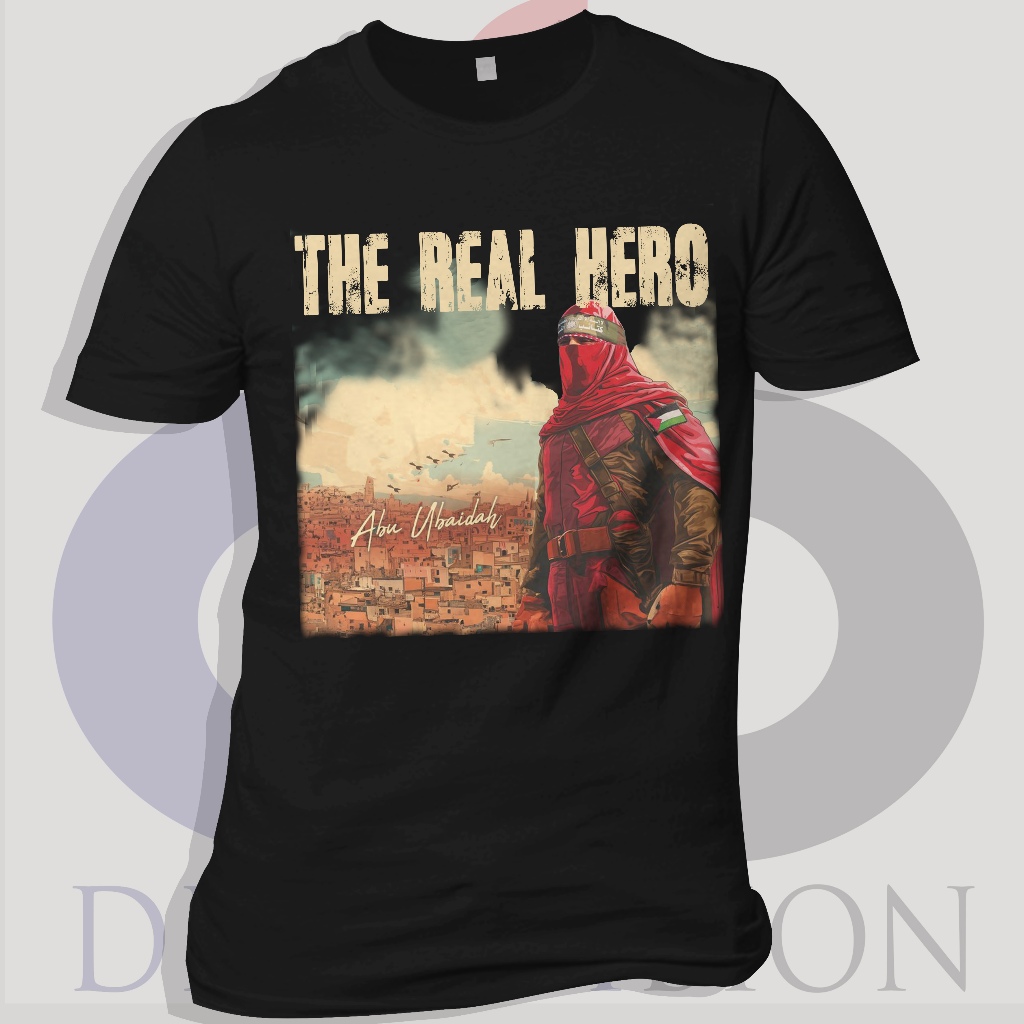 Kaos Lengan Pendek The Real Hero Abu Ubaidah / Abu Ubaidah Ilustration Short T Shirt
