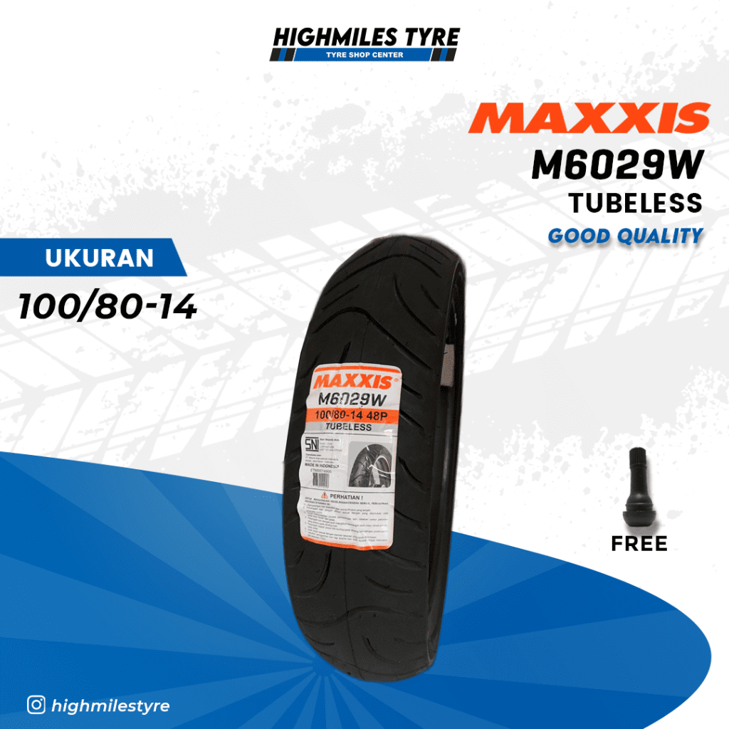 Ban Motor Maxxis M6029W 100/80-14 Tubeless