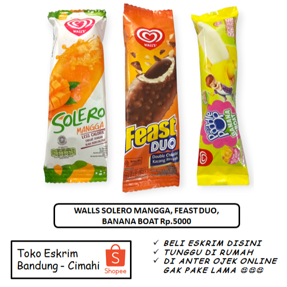 Es Krim Ice Cream Eskrim Walls Paddle Pop Solero Mangga Feast Duo Banana Boat Bandung Cimahi