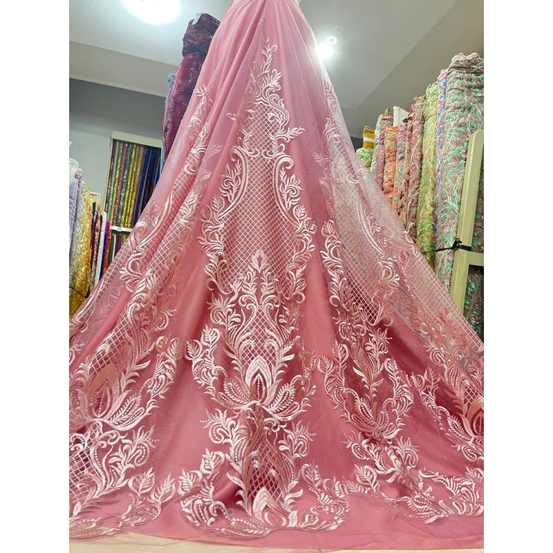 Brukat Elishab / brukat bordir mewah / brokat kebaya / bahan brokat