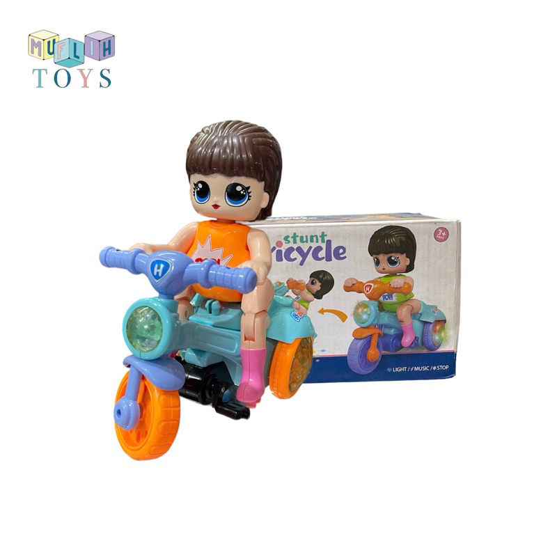 Mainan Anak stunt tricycle mainan sepeda musik akrobat