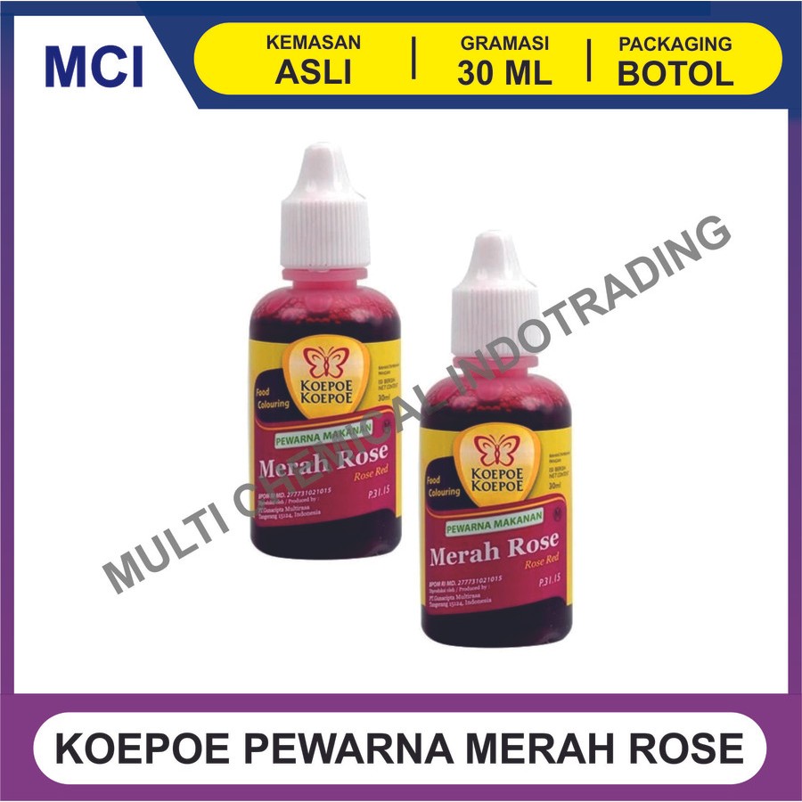 

PEWARNA MAKANAN MINUMAN KOEPOE KUPU MERAH ROSE 30 ML - 1 DUS 144 PCS