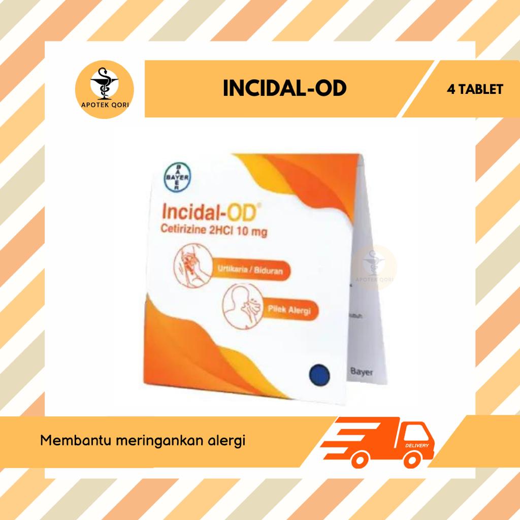 INCIDAL OD STRIP @ 4 TABLET/OBAT GATAL ALERGI