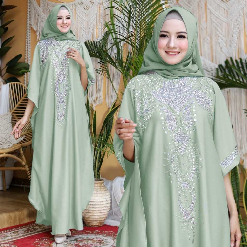 Alfira Hijab Kaftan Farida Kaftan Ibu Dan Anak Baju Kaftan Kombi Manik-manik