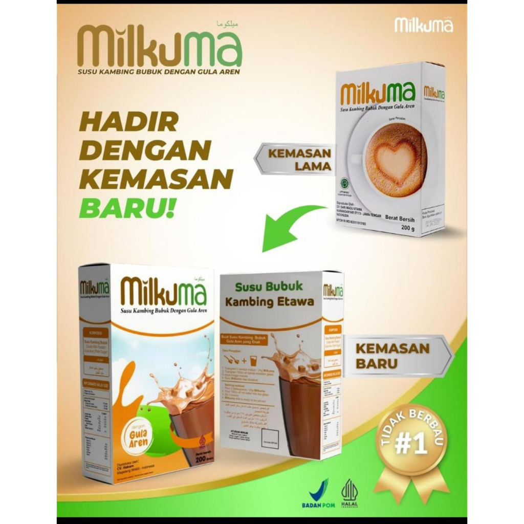 

MILKUMA Susu Kambing Etawa Original Gula Aren | Susu Kambing Ettawa Bubuk 200gram