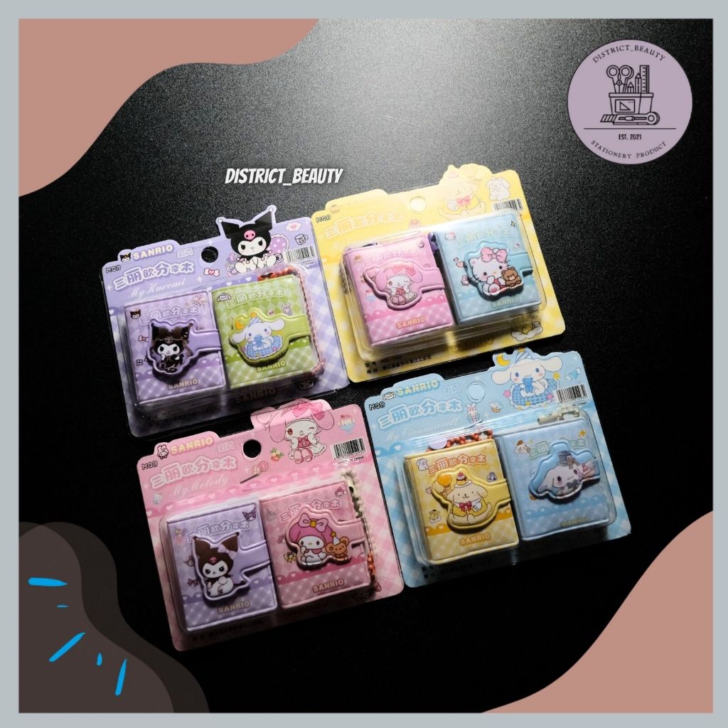 

NOTEBOOK MINI SANRIO 2 IN 1 SET BUKU TULIS KUROMI CINAMOROL BUKU MINI FREE GANTUNGAN lucu termurah