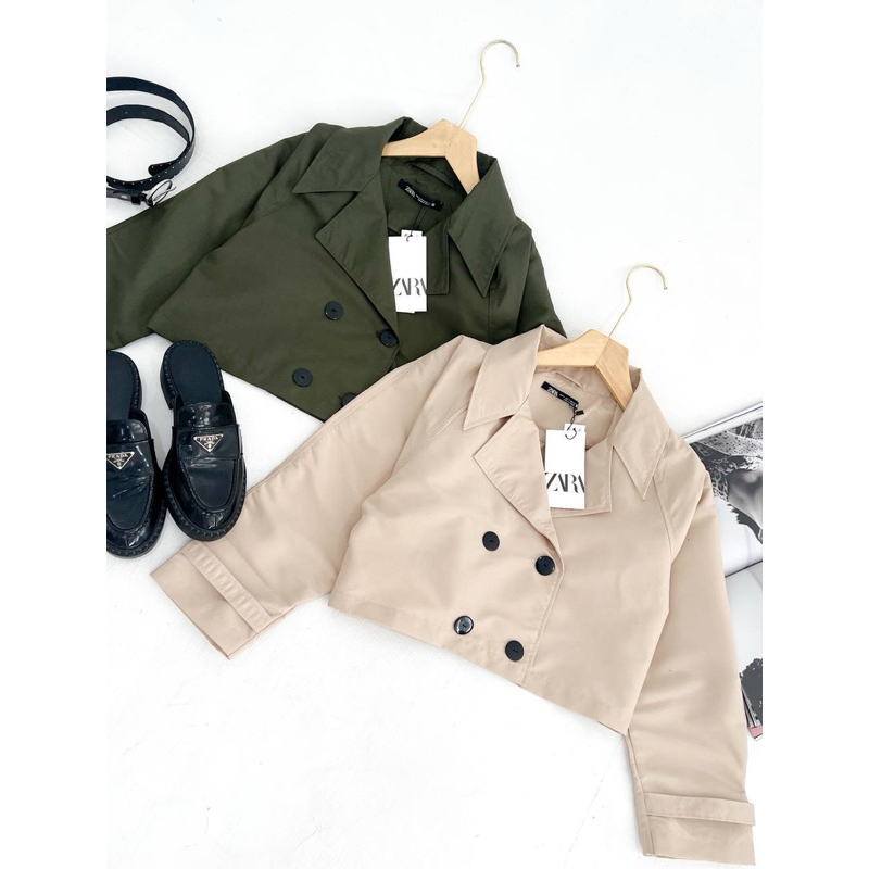SHORT TRENCH COAT BLAZER ZARA