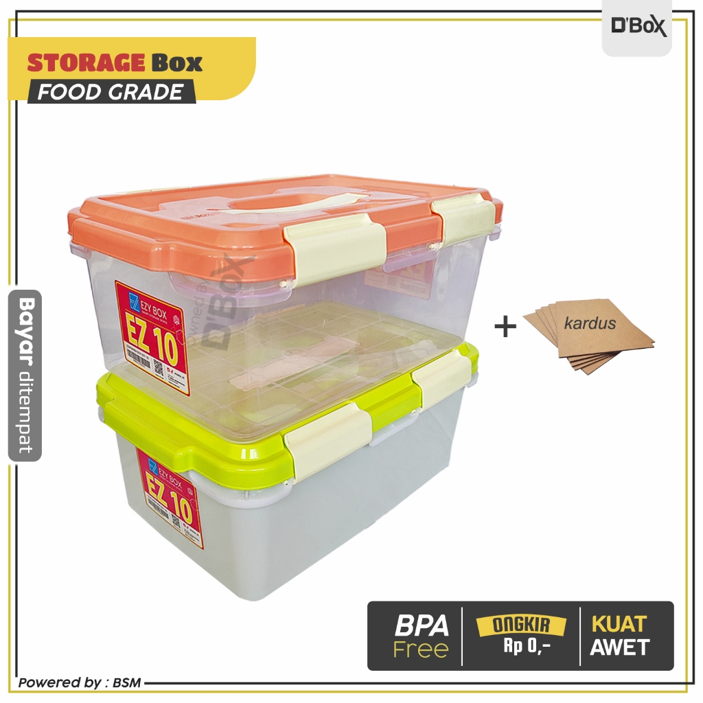 COD Kotak Penyimpanan Makanan Toples Kontainer Box Murah Plastik Kecil 10 Liter EZY