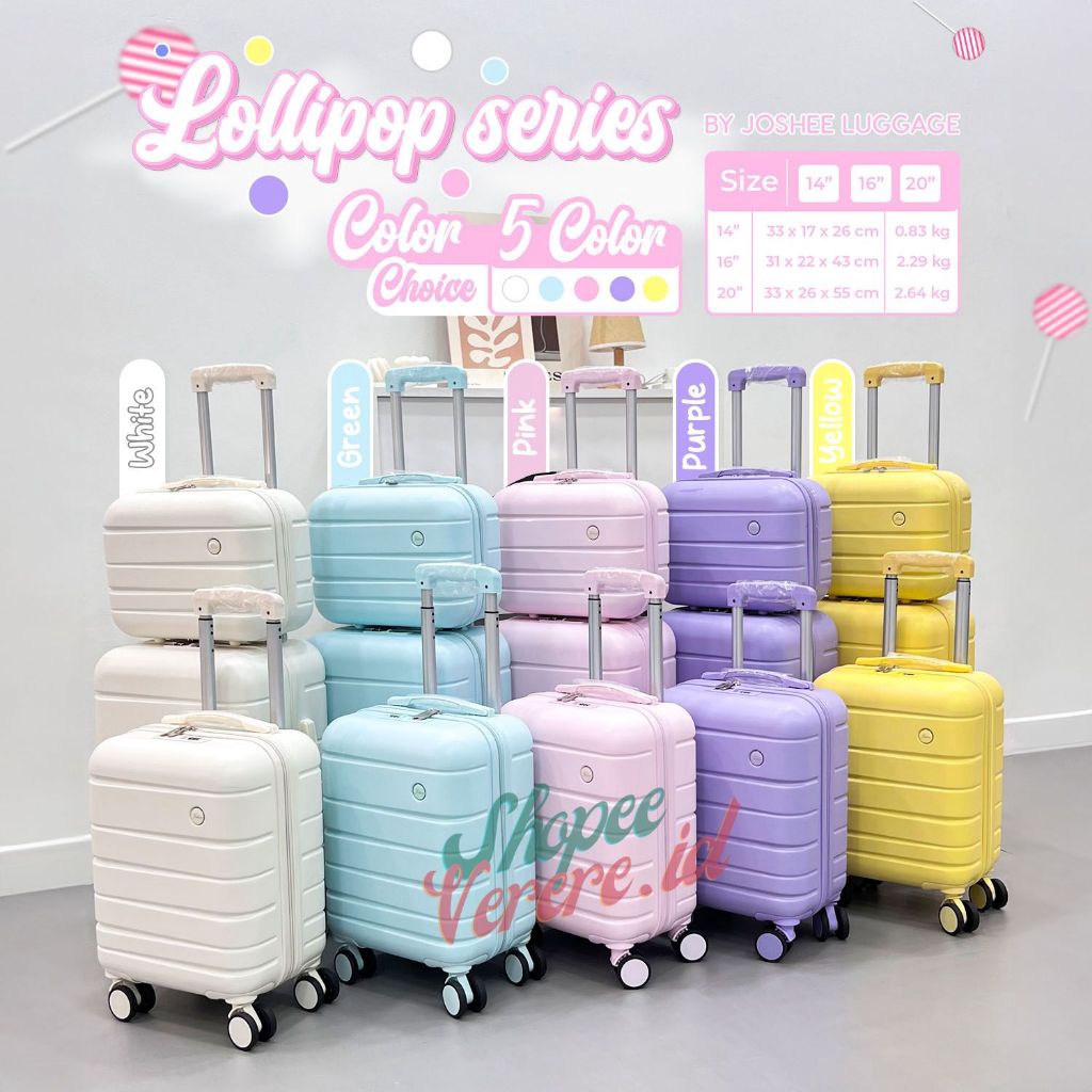 ✨TERBARU✨ Joshee Koper Original LOLLIPOP Series Koper Cabin 16 Inch 20 Inch Koper Travel Koper Anak 