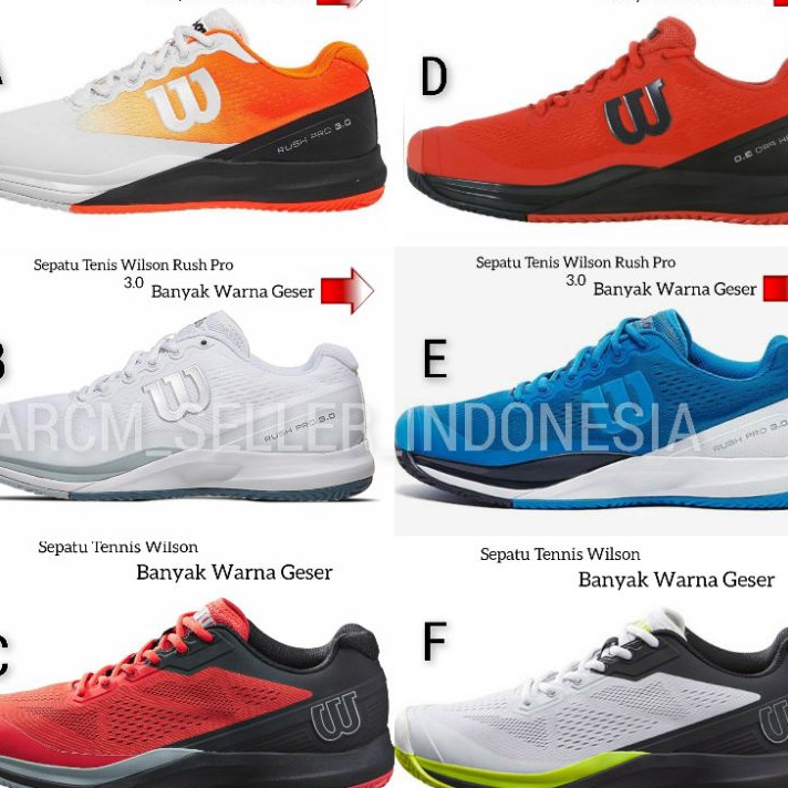 Paling Laris Sepatu Tenis Meja Wilson Rush Pro BNIB Original Sepatu Wilson Rush Pro 3.0.