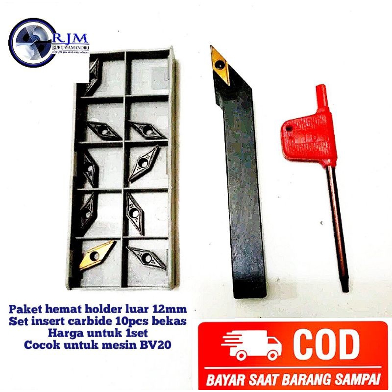 paket holder bubut luar 12mm svjcr1212-11 set insert vcmt11 vbmt11 10pcs carbide bekas cocok untuk m