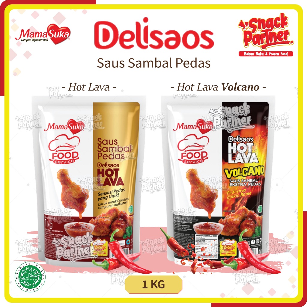 

MAMASUKA DELISAOS - Hot Lava Volcano 1 KG - / Saus Saos Ayam Goreng Spicy 1KG