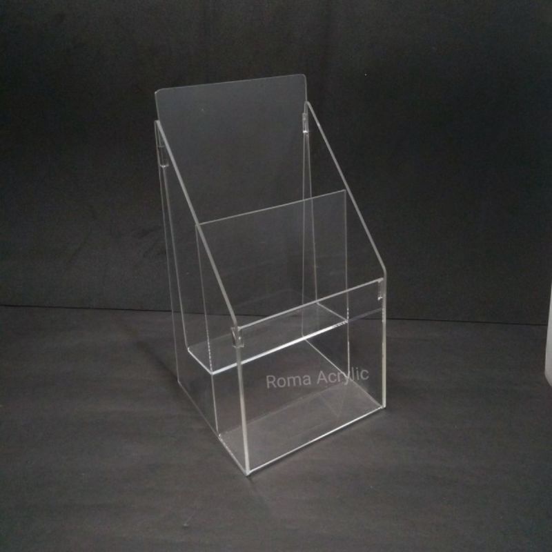 

Terlaris Today Display brosur Acrylic uk 21 x 10 - Acrylik tempat brosur 2 susun 