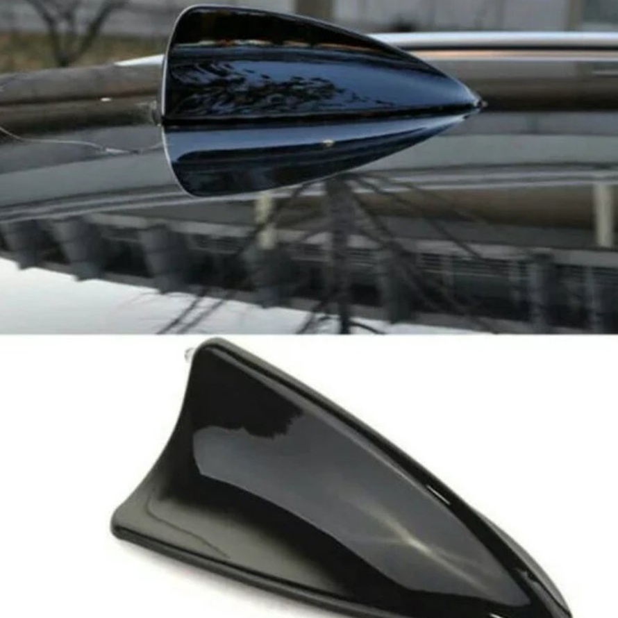 Banyak Peminat antena ANTENNA VARIASI ATAS ATAP MOBIL sirip hiu shark fin warna hitam putih silver b