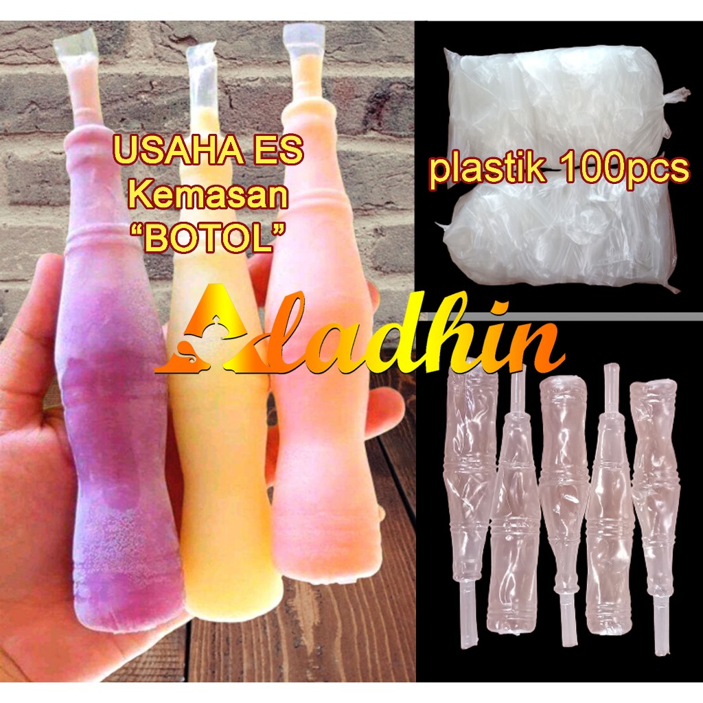 

PLASTIK ES BENTUK TEH BOTOL isi 100pcs