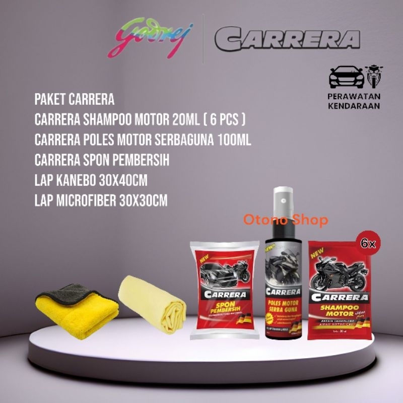 Paket Carrera Shampoo Motor Lengkap - Carrera Shampoo Motor - Carrera Poles Motor - Carrera spon Mot