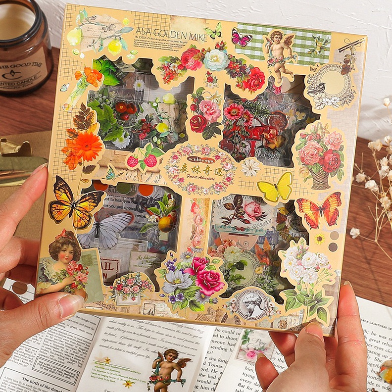 

12.12 ✨Promo✨ Stiker 100 Lembar Butterfly Flower Aesthetic Jurnal DIY Vintage Sticker gas !!