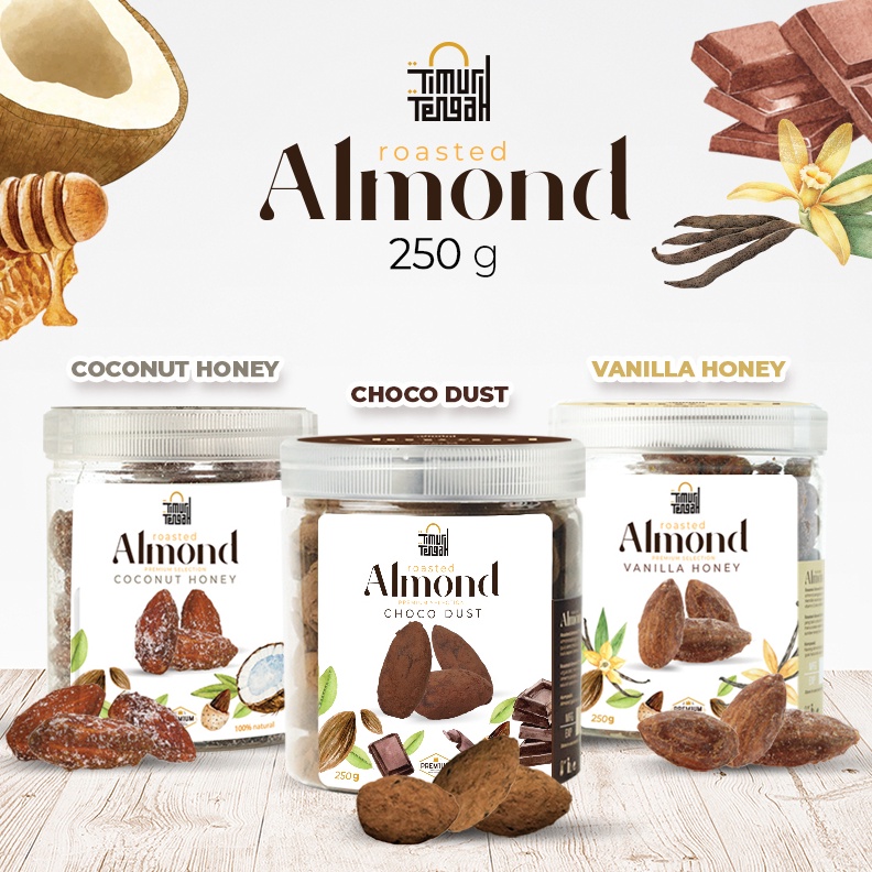 

12.12 FLASH SALE Timur Tengah Kacang Almond Cokelat 250 gr Original Premium murah