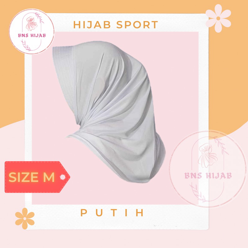 HIJAB SPORT PUTIH JERSEY BERGO HAMIDAH