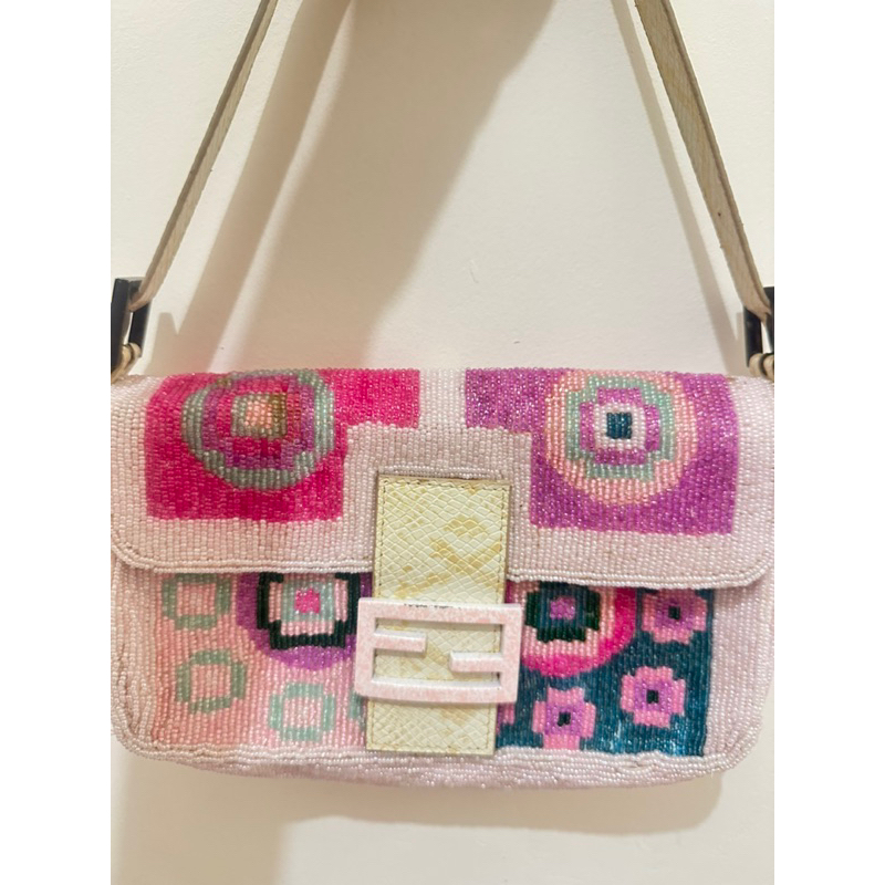 Fendi SAS Beads Rare Color Pink Auth Vintage