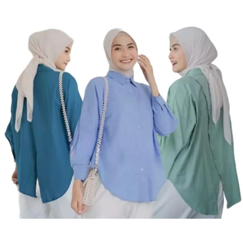 Kemeja Nelka Shirt Oversize - Kemeja Linen Oversize - Kemeja Nelka Linen Premium Tebal