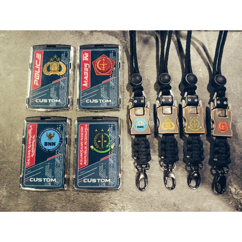 

id card pvc holder lanyard tactical custom logo INSTANSI KEJAKSAAN POLRI TNI ANGKATAN PERKANTORAN BIN BNN FOTO