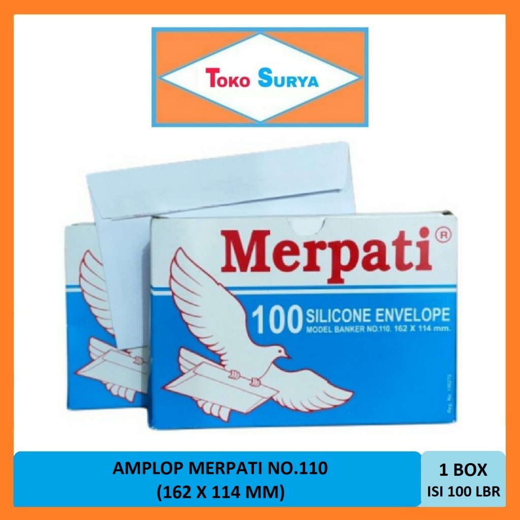 

Amplop Merpati Amplop Putih No.110 Isi 100 Lembar Ukuran 162x114mm