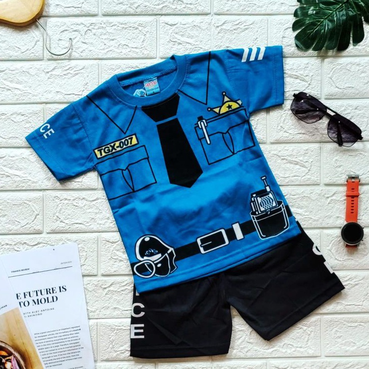 MOON SETELAN BAJU ANAK LAKI LAKI / KOSTUM POLISI BAJU ANAK ANAK/ PAKAIAN ANAK TERBARU BISA COD USIA 