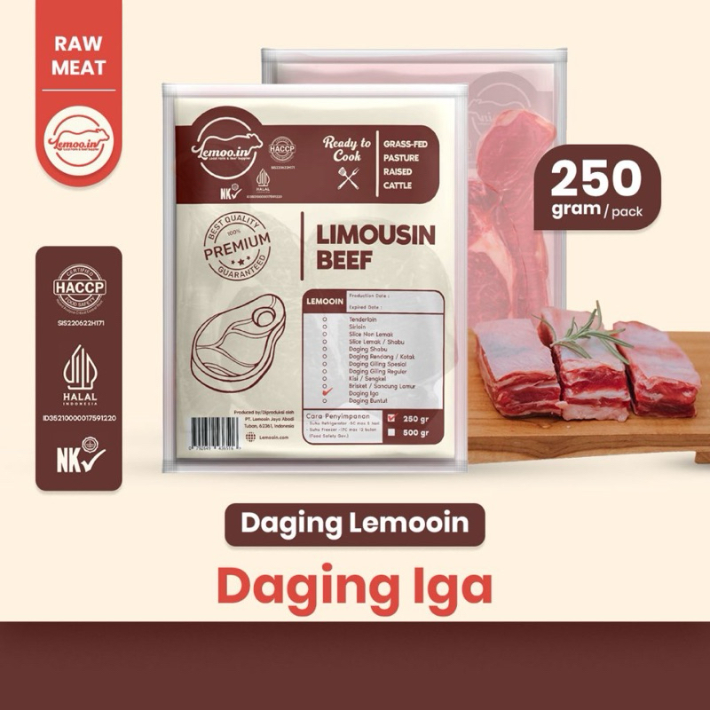 

Iga Daging Sapi Grassfed 70% By Lemooin 250 Gram