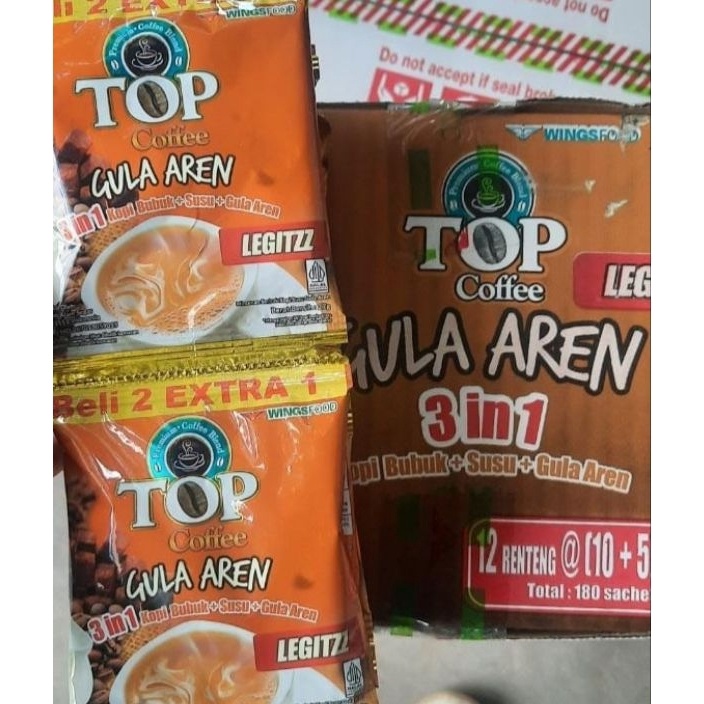 

JDXP1046 XC26619 Top Coffee Gula aren Legitz Varian baru 1renceng isi 15 Sachet Kopi Hitz