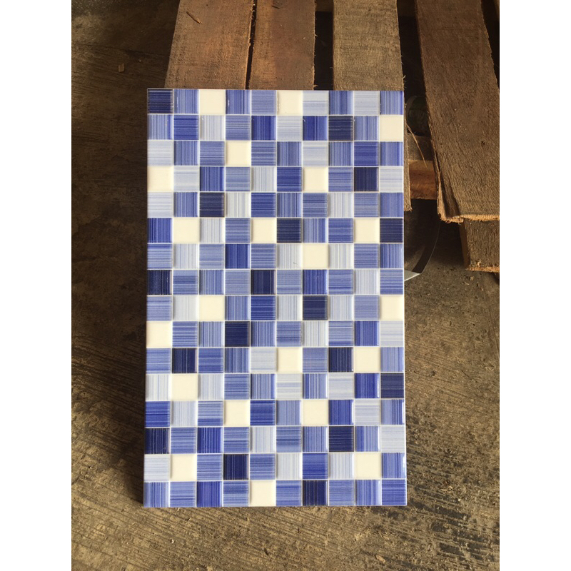 keramik 25x40 dinding kilap glossy kamar mandi dapur kolam renang biru kotak asia biru muda biru tua