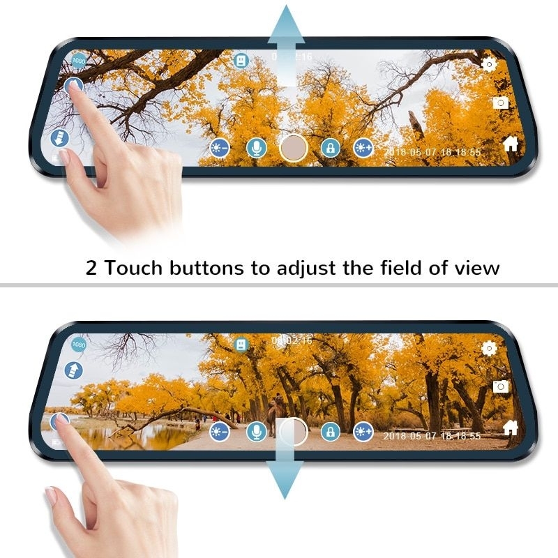 spion kamera dvr cctv mobil wifi gps dual kamera layar 10 inch HD