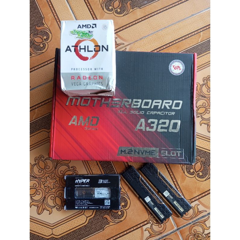 Paket Athlon 200ge + A320M + Ram 8gb kit + M.2 128gb