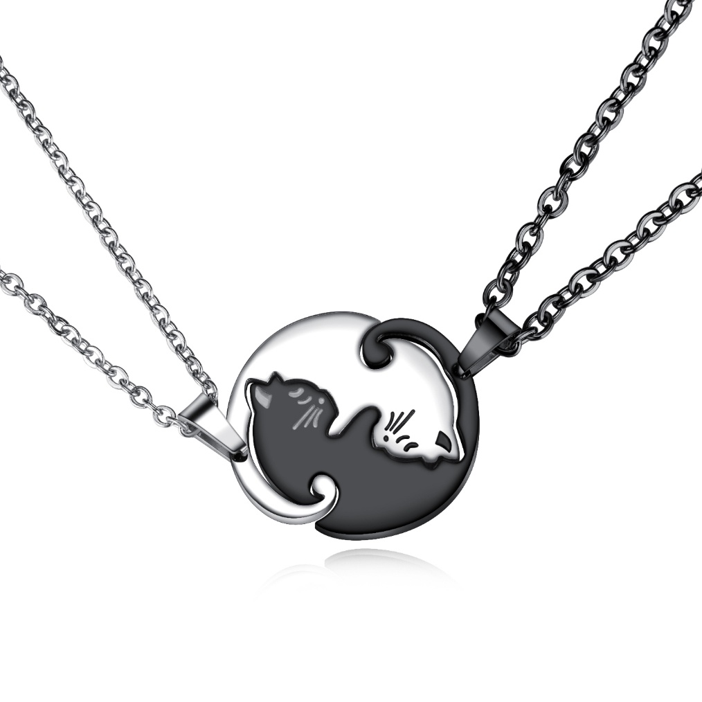 12.12 SALE OLEVS Kalung Titanium Hijab Couple Pria Wanita Anti Karat Asli Bentuk Kitten Necklace Lio