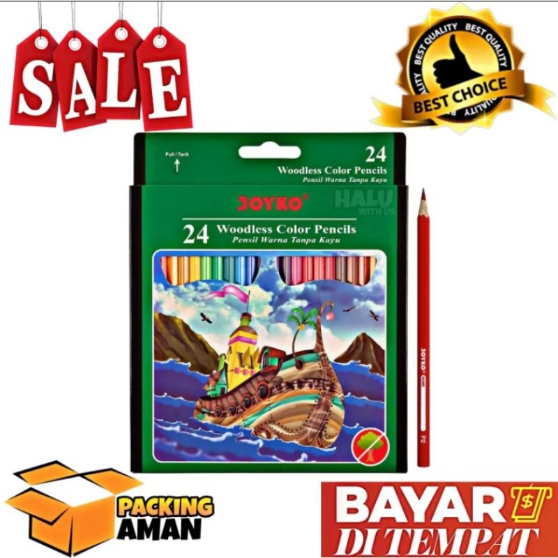

(BISA COD) PROMO 1 Set Pensil Warna Joyko CP-104 24 Warna / Alat Mewarnai / Alat Menggambar