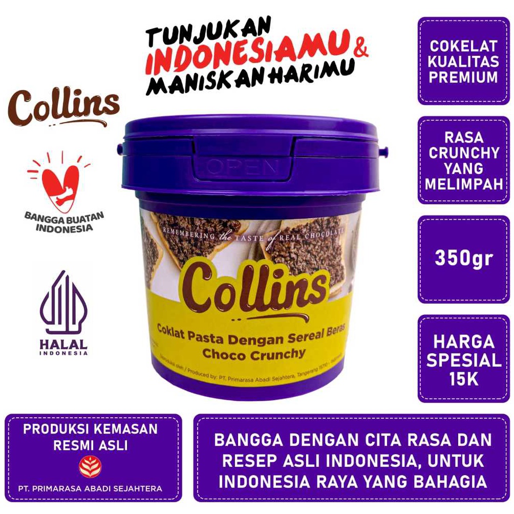 

RV45ZW63 Collins Pasta ( 350gr ) Dengan Malt Krispi Choco Crunchy PROMO HALAL Buruan Beli ⌒ )
