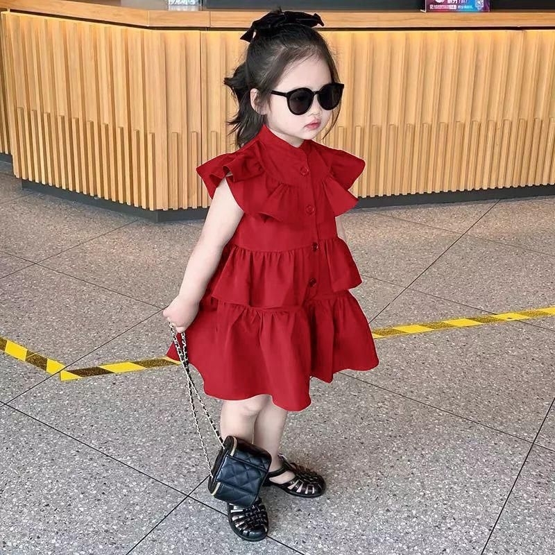 dress anak perempuan casual gisellina umur 3-5tahun dress natal