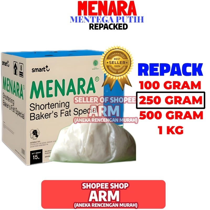 

Mentega Putih Murah Menara 250gr Repack